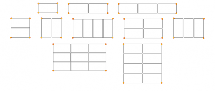 ROOFIX fv - možnosti sestav panelů na čtyři kotvicí body